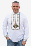 Вишиванка чоловіча лляна Патріотична 3301234 льон (3XL)120 біла