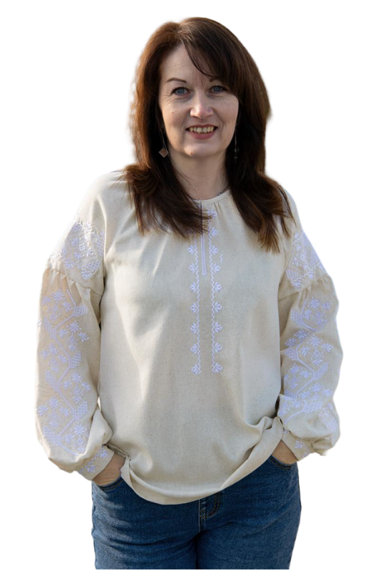 Вишиванка жіноча Ніжність лляна 258020411 льон (XL)104-108 світло-бежева