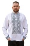 Чоловіча вишиванка лляна на свято  75201234 льон (M)88-92 біла