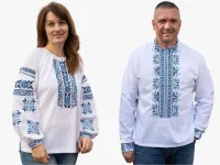 Вишиванки парні лляні жіноча і чоловіча Орнамент 7658020411 льон (XL)104-108 білі