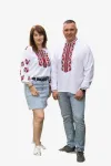 Вишиванки парні лляні жіноча і чоловіча Дуб і Калина 8658020411 льон (2XL)112-116 білі