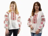 Вишиванки мама і дочка Класичні сімейні парні 28020411 льон жіноча (М)88-92 для дівчинки 158см молочні