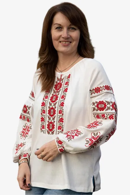 Вишиванки мама і дочка Класичні сімейні парні 28020411 льон жіноча (М)88-92 для дівчинки 122см молочні