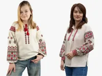 Сімейні вишиванки мама і донька Україночки парні 198020411 льон жіноча (М)88-92 для дівчинки 164см натуральний колір