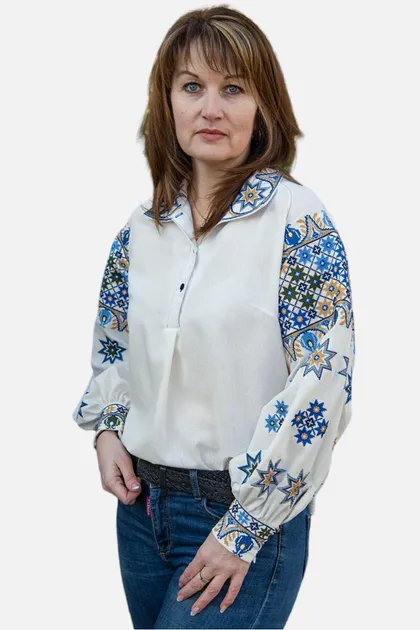 Вишиванки мама і донька Святкові парні сімейні 88020411 льон жіноча (М)88-92 для дівчинки 134см молочні