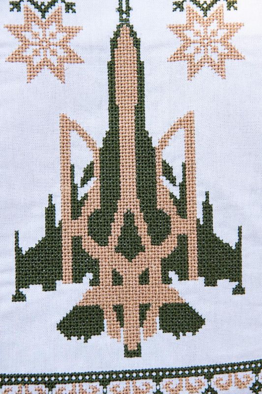 Вишиванка чоловіча лляна Патріотична 3301234 льон (3XL)120 біла