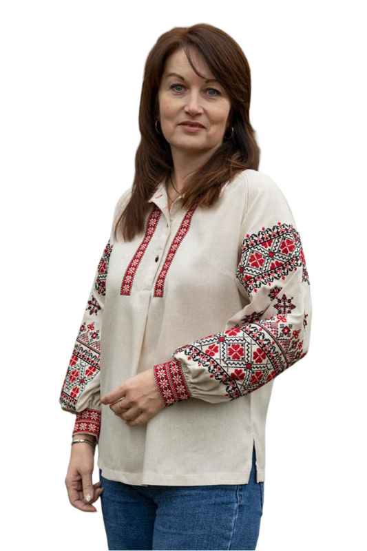 Блузка-вишиванка жіноча лляна Україночка 8558020411 льон (XL)104-108 натуральна