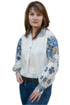 Вишиванка-блузка жіноча Святкова лляна орнамент з зірочками 658020411 льон  молочна