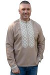 Вишиванка чоловіча Стильна 601234 льон (2XL)112-116 кавова