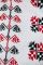 Вишиванка дитяча лляна для дівчинки Проліски святкова дитяча блузка з червоно-чорним орнаментом 2320411 льон 140см біла